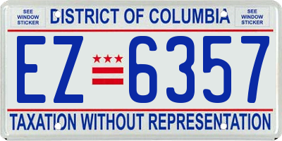 DC license plate EZ6357