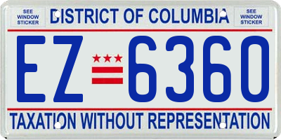 DC license plate EZ6360