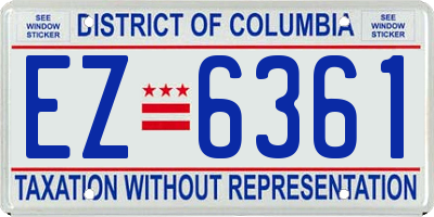 DC license plate EZ6361