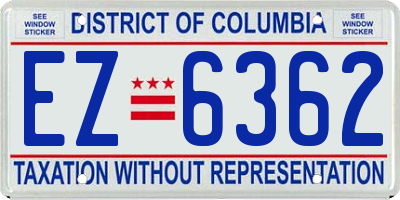 DC license plate EZ6362