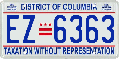 DC license plate EZ6363