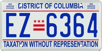 DC license plate EZ6364