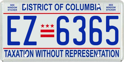 DC license plate EZ6365