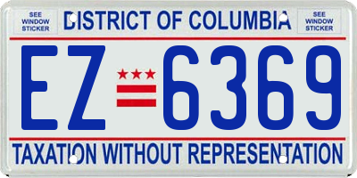 DC license plate EZ6369