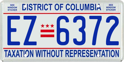 DC license plate EZ6372