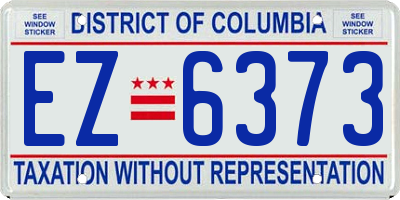 DC license plate EZ6373