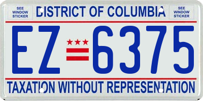 DC license plate EZ6375