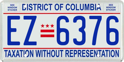 DC license plate EZ6376