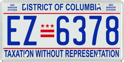 DC license plate EZ6378