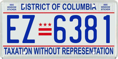 DC license plate EZ6381