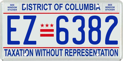 DC license plate EZ6382