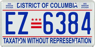 DC license plate EZ6384