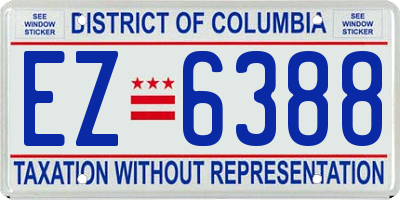 DC license plate EZ6388