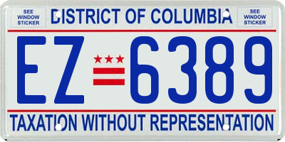 DC license plate EZ6389