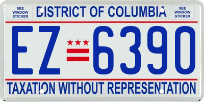 DC license plate EZ6390