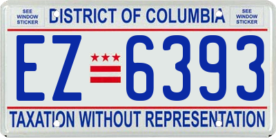 DC license plate EZ6393