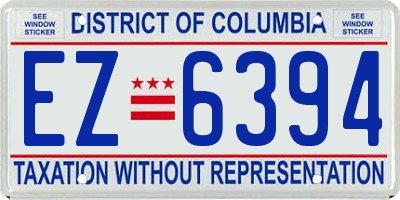 DC license plate EZ6394