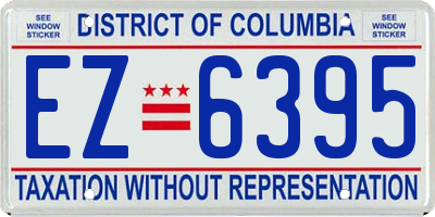 DC license plate EZ6395