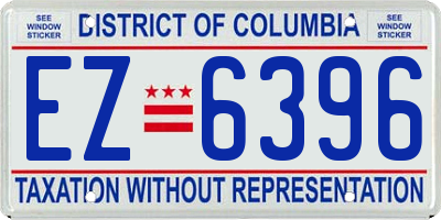 DC license plate EZ6396