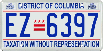 DC license plate EZ6397