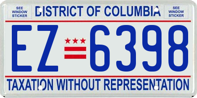 DC license plate EZ6398