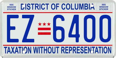 DC license plate EZ6400