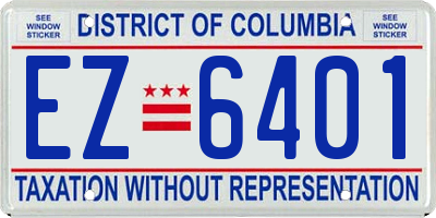 DC license plate EZ6401