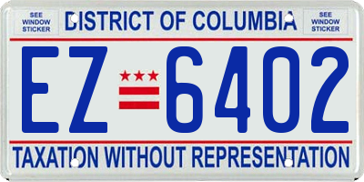 DC license plate EZ6402