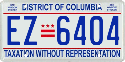 DC license plate EZ6404