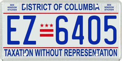 DC license plate EZ6405