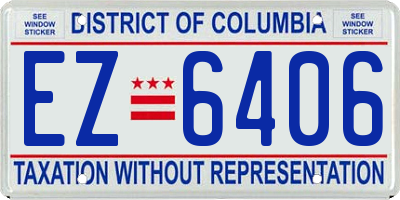 DC license plate EZ6406