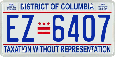 DC license plate EZ6407