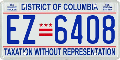 DC license plate EZ6408