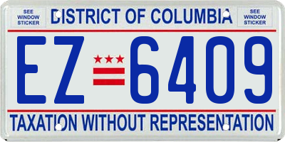 DC license plate EZ6409