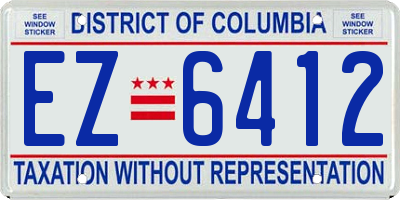 DC license plate EZ6412