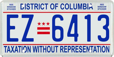 DC license plate EZ6413