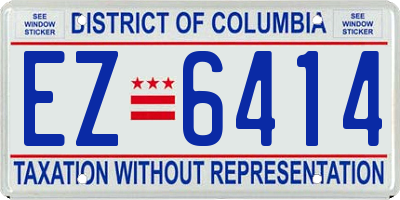 DC license plate EZ6414