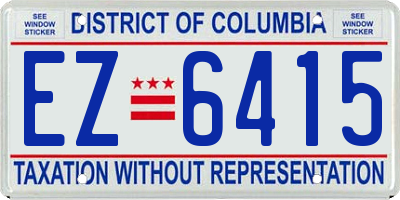 DC license plate EZ6415