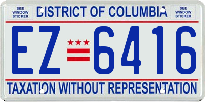 DC license plate EZ6416