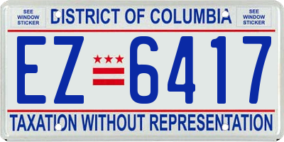 DC license plate EZ6417