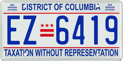 DC license plate EZ6419