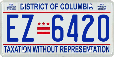 DC license plate EZ6420