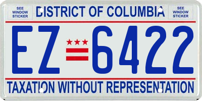 DC license plate EZ6422