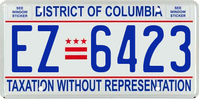 DC license plate EZ6423