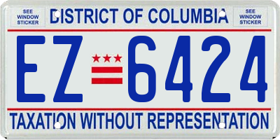 DC license plate EZ6424