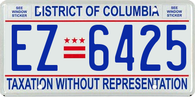 DC license plate EZ6425