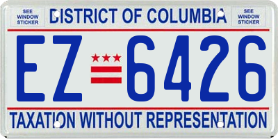 DC license plate EZ6426