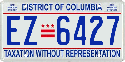 DC license plate EZ6427