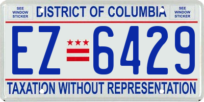 DC license plate EZ6429