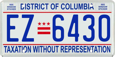 DC license plate EZ6430